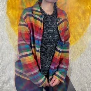Vintage 90s Rainbow of Colors Button Up Jacket